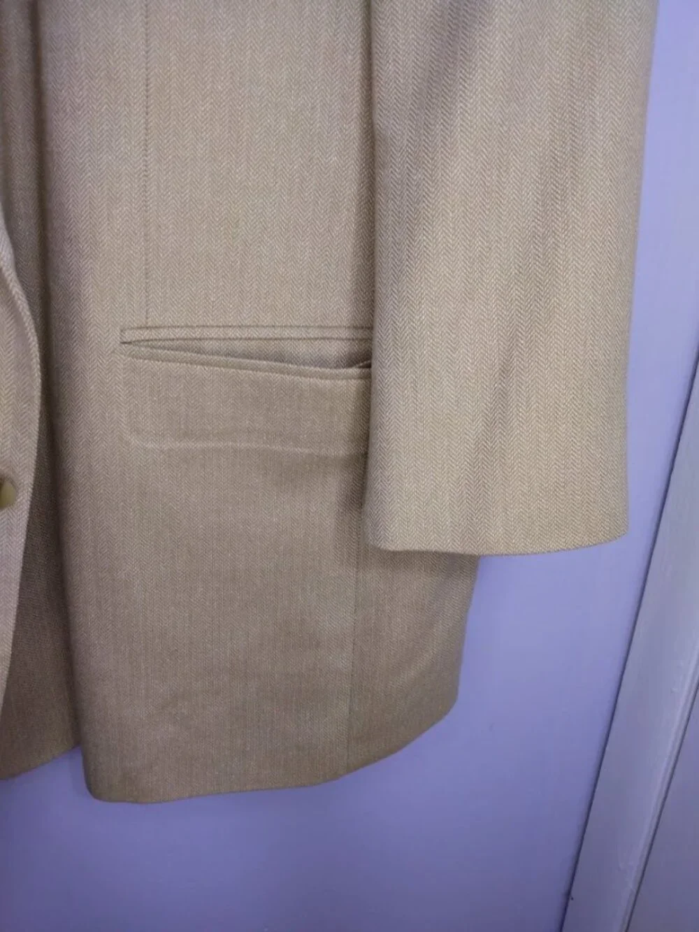 Petrocelli Men's 54R Sportcoat Jacket Silk & Wool Blend Beige Tan Lined FLAWS
